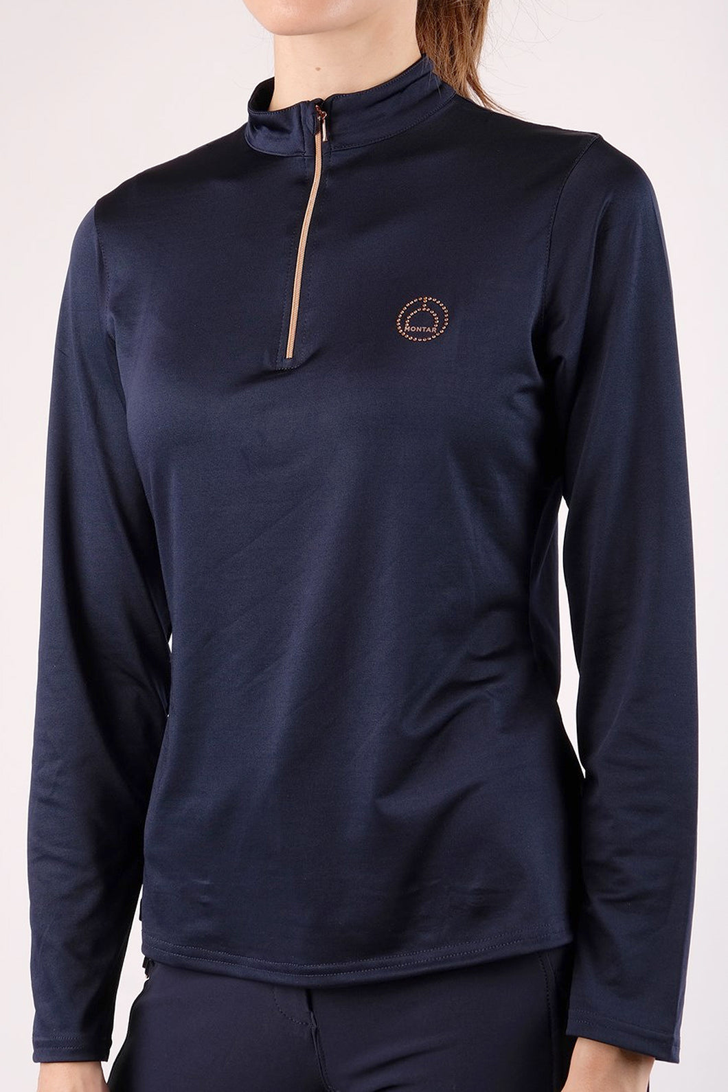 Junior Everly Rosegold Crystal Logo Baselayer - Navy