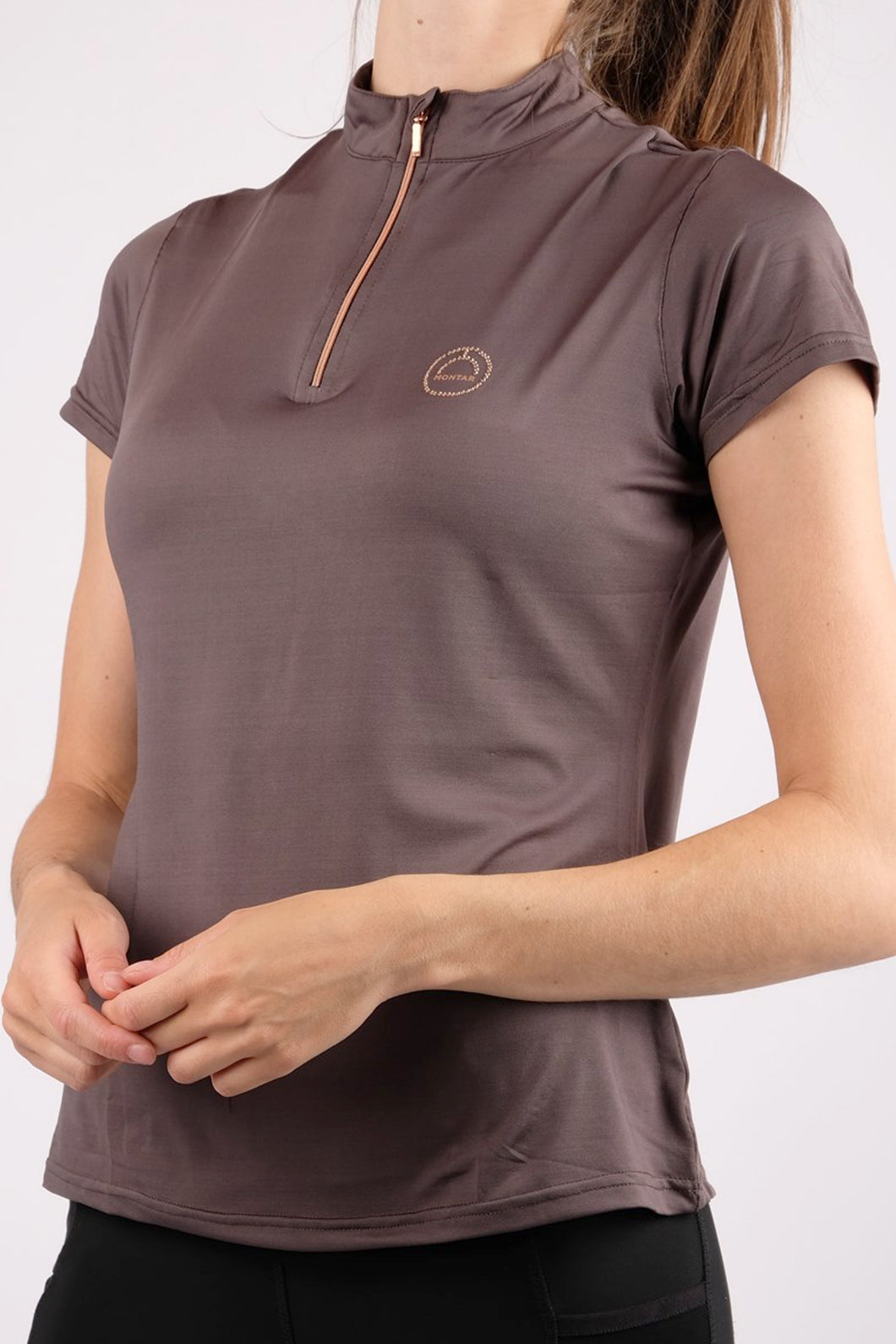 Everly Technical Crystal Polo - Rosegold/Grey