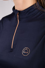 Load image into Gallery viewer, Everly Technical Crystal Polo - Rosegold/Navy
