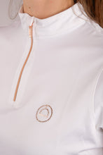 Load image into Gallery viewer, Everly Technical Crystal Polo - Rosegold/White
