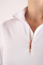 Load image into Gallery viewer, Everly Rosegold Crystal Logo Baselayer - White
