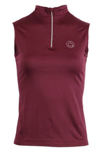 Load image into Gallery viewer, Everly Crystal Sleeveless Technical Polo - Plum
