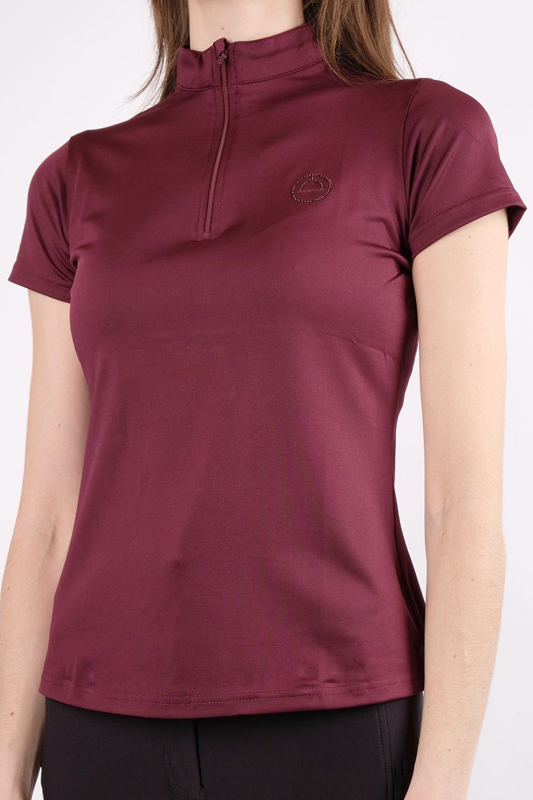 Everly Technical Tone in Tone Crystal Polo - Plum
