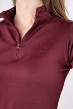 Load image into Gallery viewer, Everly Technical Tone in Tone Crystal Polo - Plum
