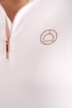 Load image into Gallery viewer, Everly Rosegold Crystal Logo Baselayer - White
