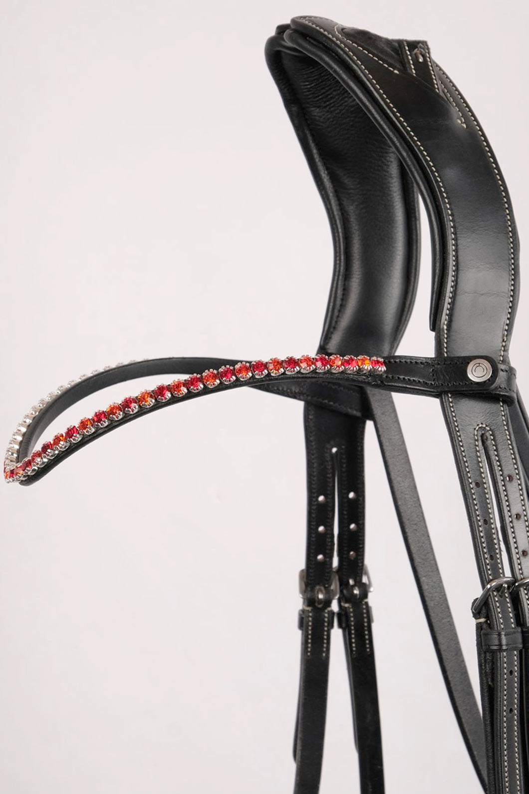Fair Curved Crystal Browband - Red