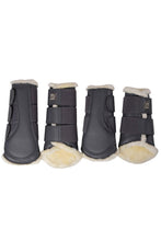 Load image into Gallery viewer, Sheepskin Brushing Boots Set of 4 - Grey
