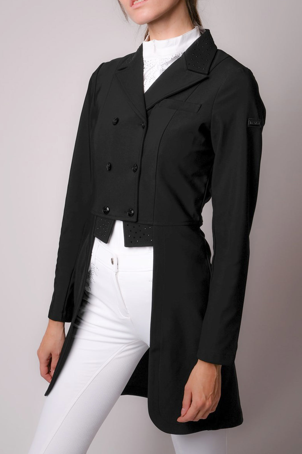 Crystal Long Tail Dressage Jacket - Black