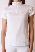 Load image into Gallery viewer, Luna Gold Logo Tech Polo - White
