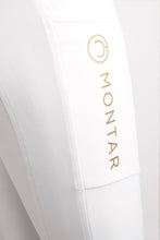 Load image into Gallery viewer, Makayla Gold Logo Hybrid Leggings - White, Fullgrip
