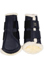 Load image into Gallery viewer, Sheepskin Brushing Boots Set of 4 - Navy
