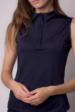 Load image into Gallery viewer, Fiona Sleeveless Technical Polo - Navy
