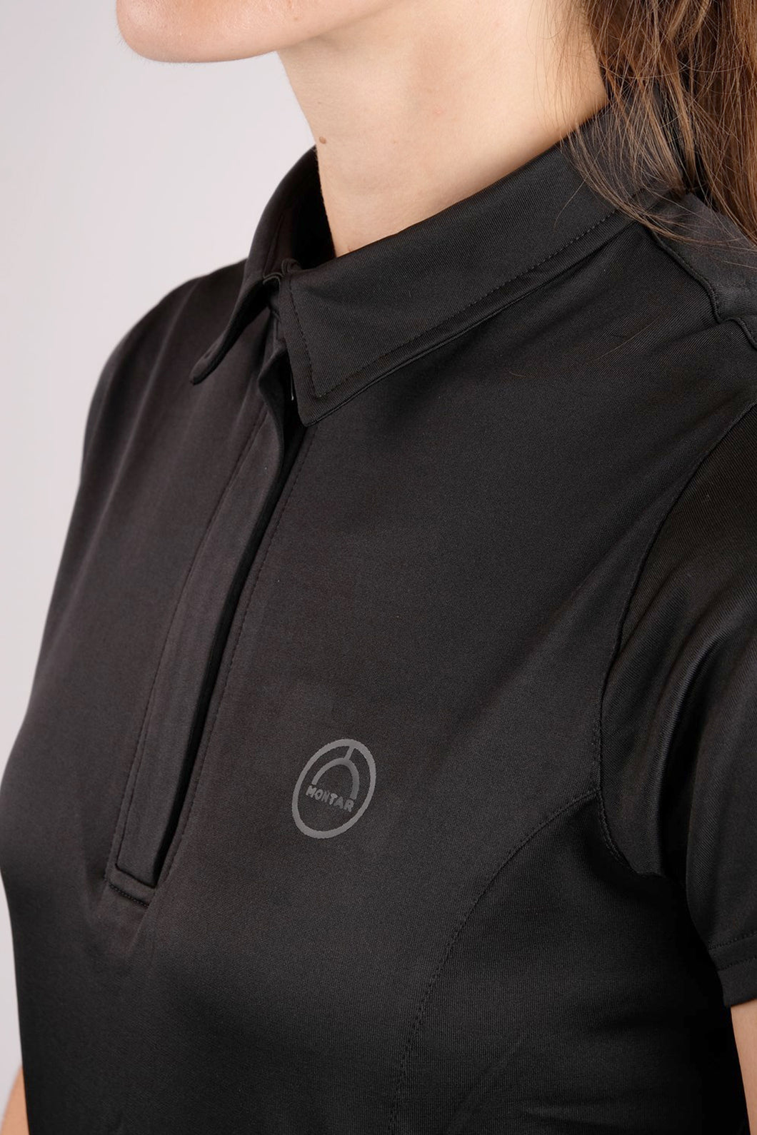 Rebecca Technical Basic Polo Shirt - Black