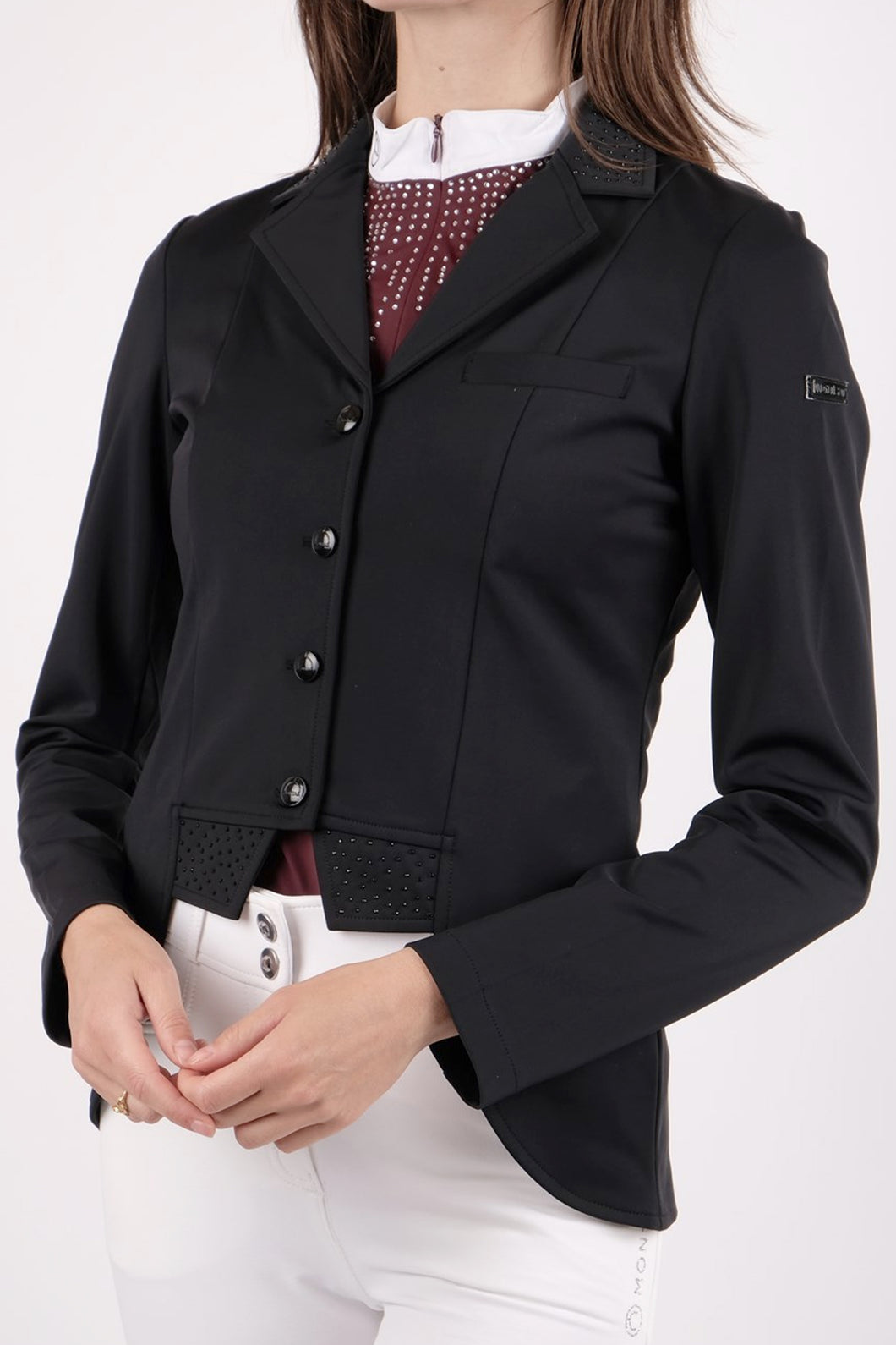 Dressage Short Crystal Tailcoat Jacket - Black
