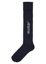 Load image into Gallery viewer, Bamboo Knee High Logo Socks - Navy
