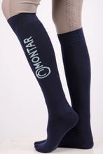 Load image into Gallery viewer, Bamboo Knee High Logo Socks - Navy

